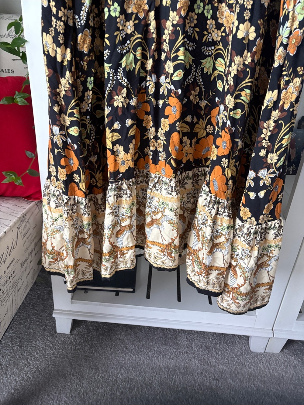 Black maxi with elegant small floral print. Comfortable and elegant❣️ - Picture 5 of 10